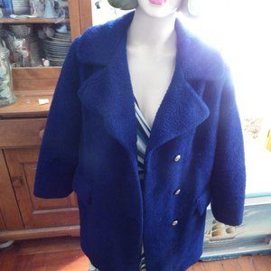 Vintage Royal Blue Winter Coat Awesome Lining